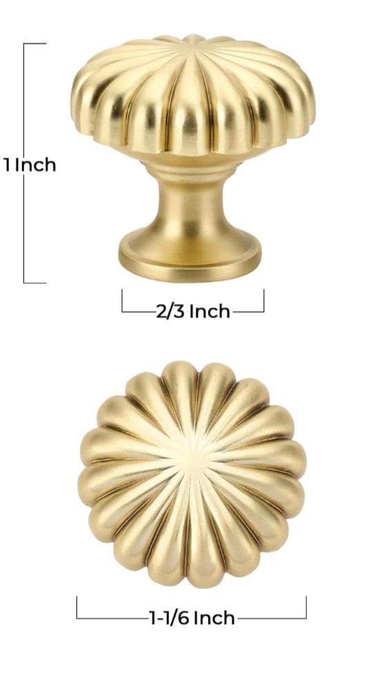 10 Pack Brushed Gold Kitchen Cabinet knobs and Pulls – Zinc Alloy NEW