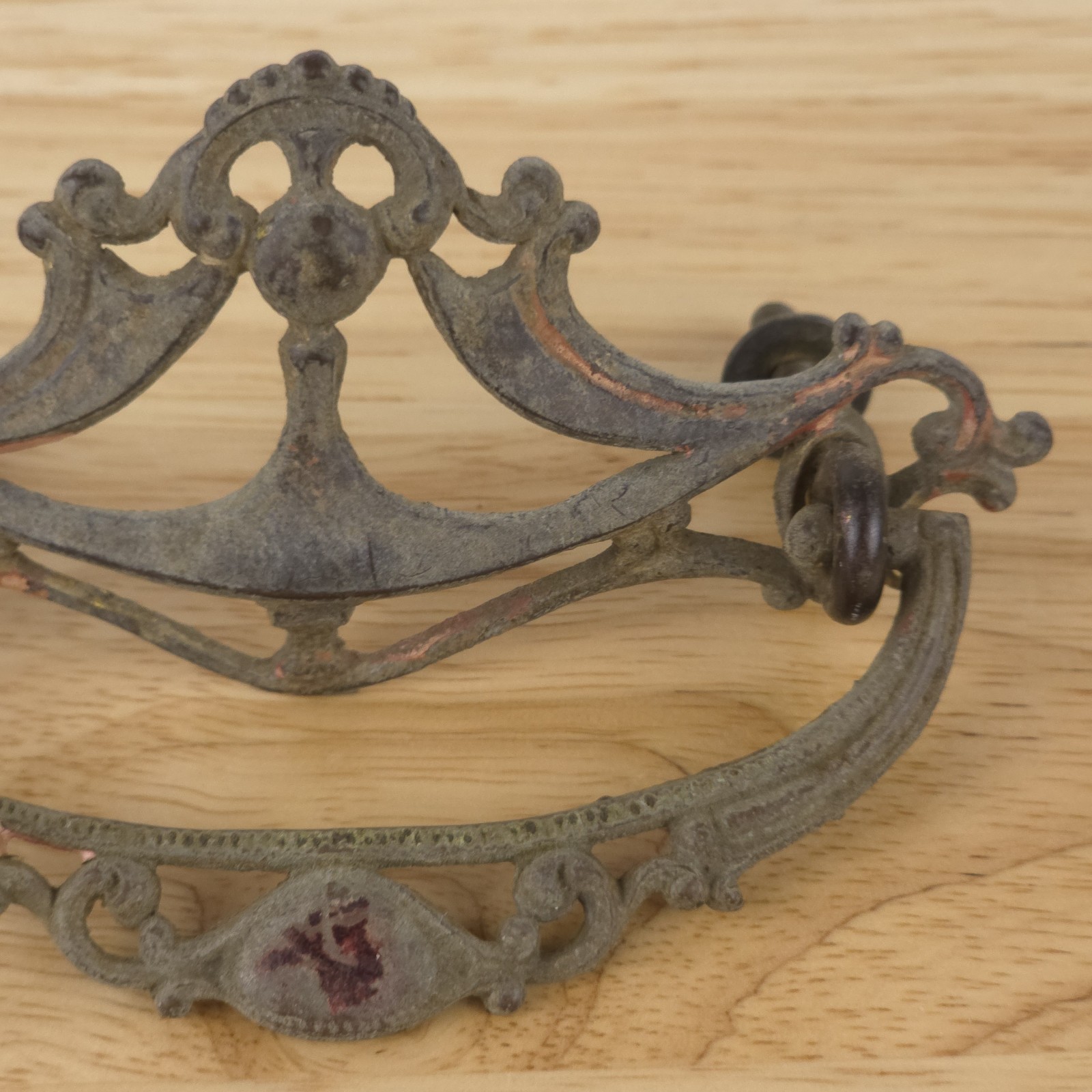 Vintage Brass Drop Bail Handle Drawer Cabinet Pulls Lot of 3 Antique Patina