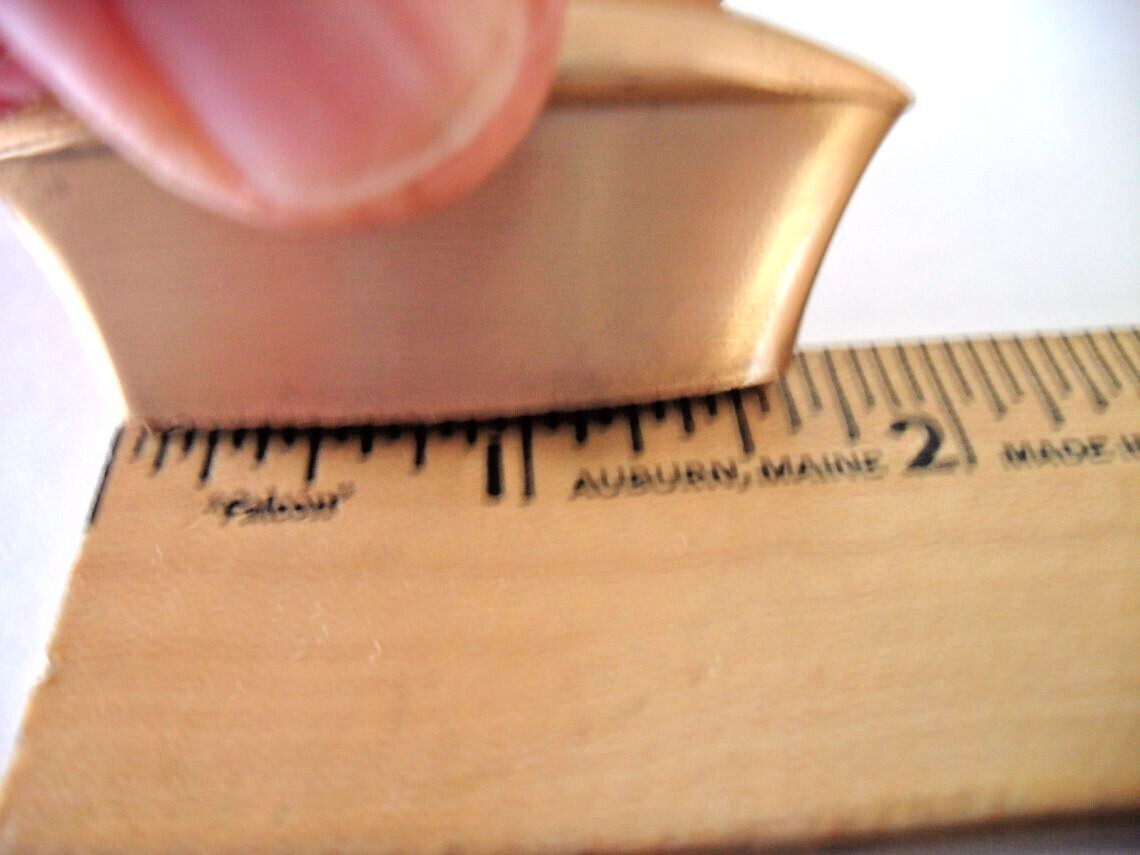 Vintage Nos Satin Brass Drawer Knob 1/2″x2-1/8″ Eye Shaped Cabinet Pull Ajax