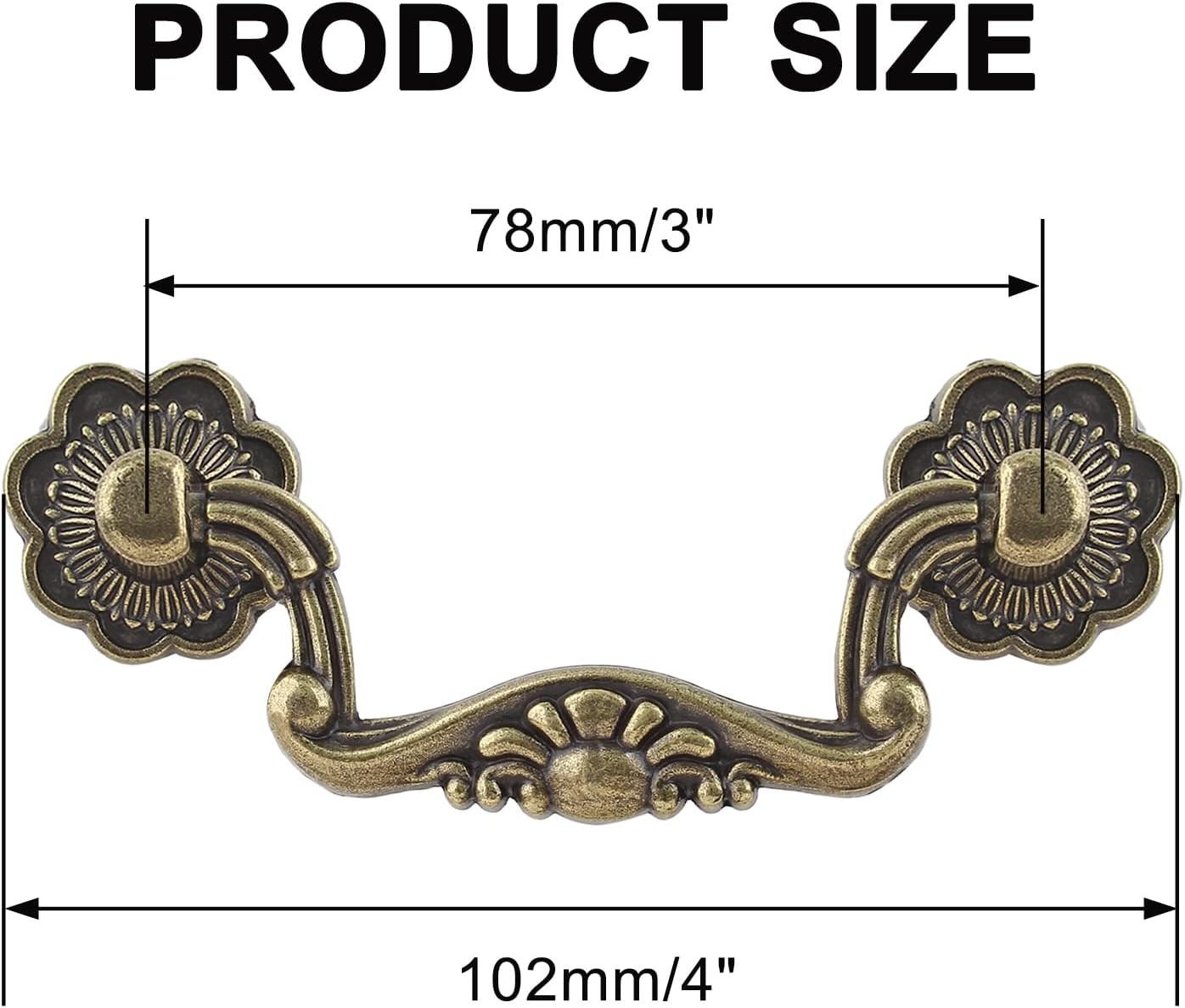 Uenhoy 6pk 3″ Vintage Drop Bail Pulls Bronze