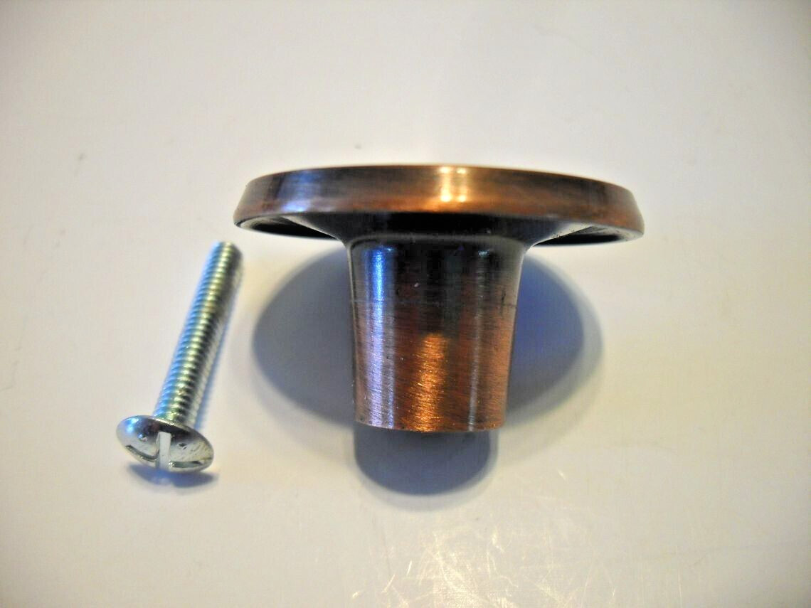 Vintage Nos 1-7/16″ Copper Flash Drawer Knobs Cabinet Door Pulls