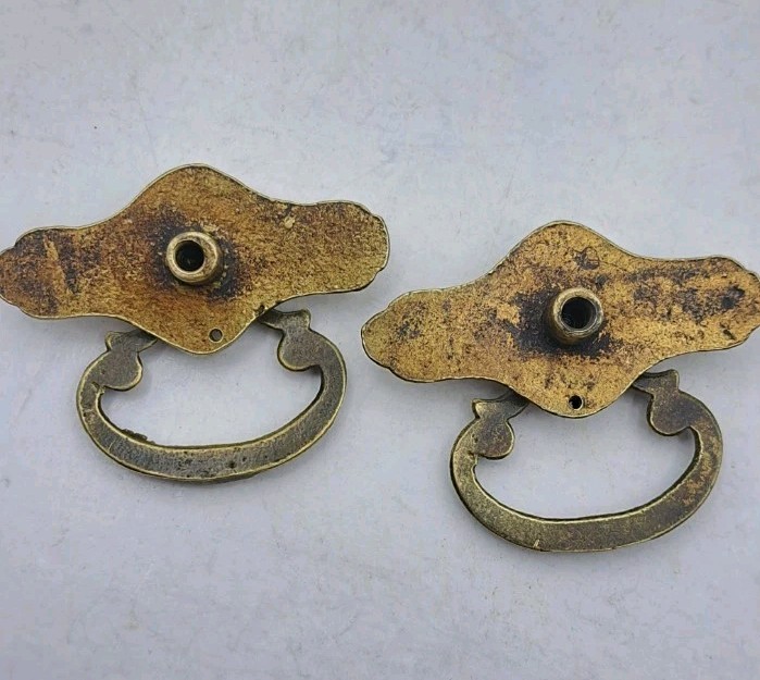 Antique Drop Handles Drawer Pulls Door Dresser Vintage Furniture Hardware Pair