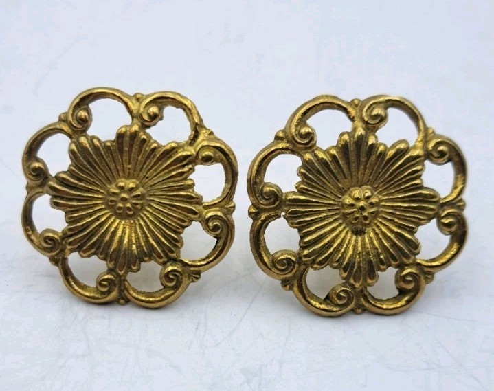 Antique Small Knobs Drawer Door Pulls Victorian Repro Furniture Hardware Pair