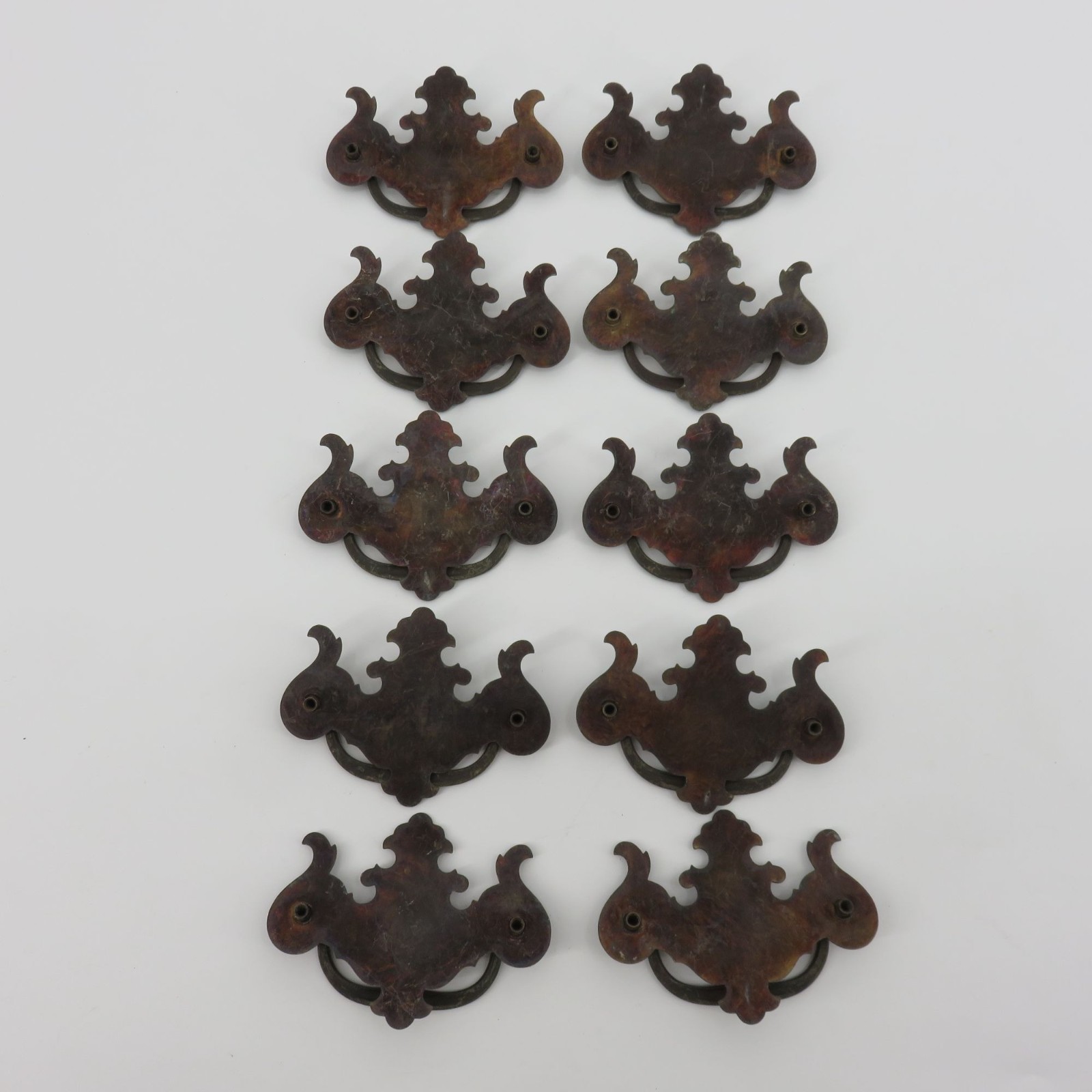 VTG Lot of 10 Metal Drawer Pulls Furniture Hardware Traditional Colonial Retro