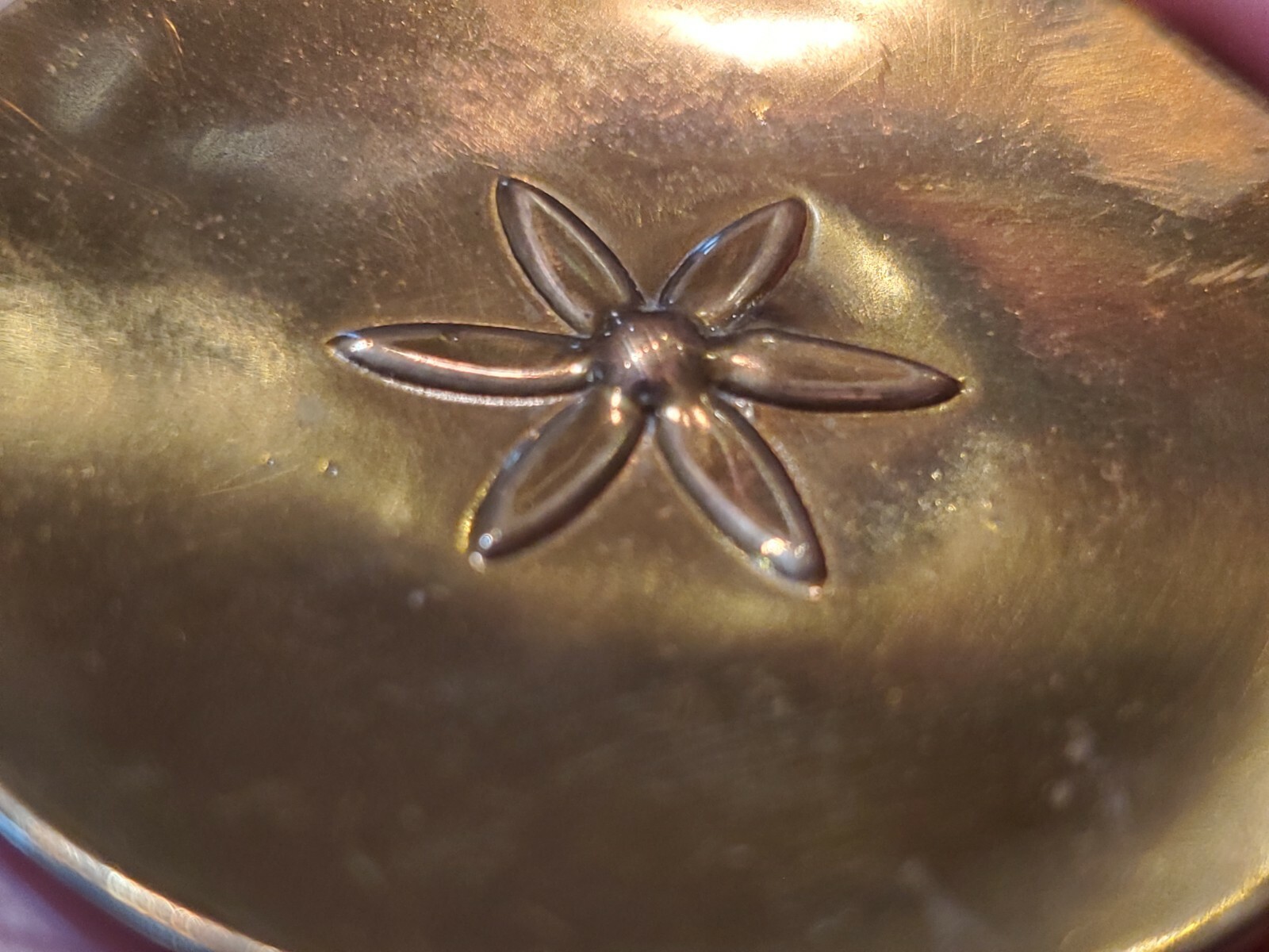 Vintage 1 3/4″ Brass floral knob pull cabinet knob handle round flower JAPAN