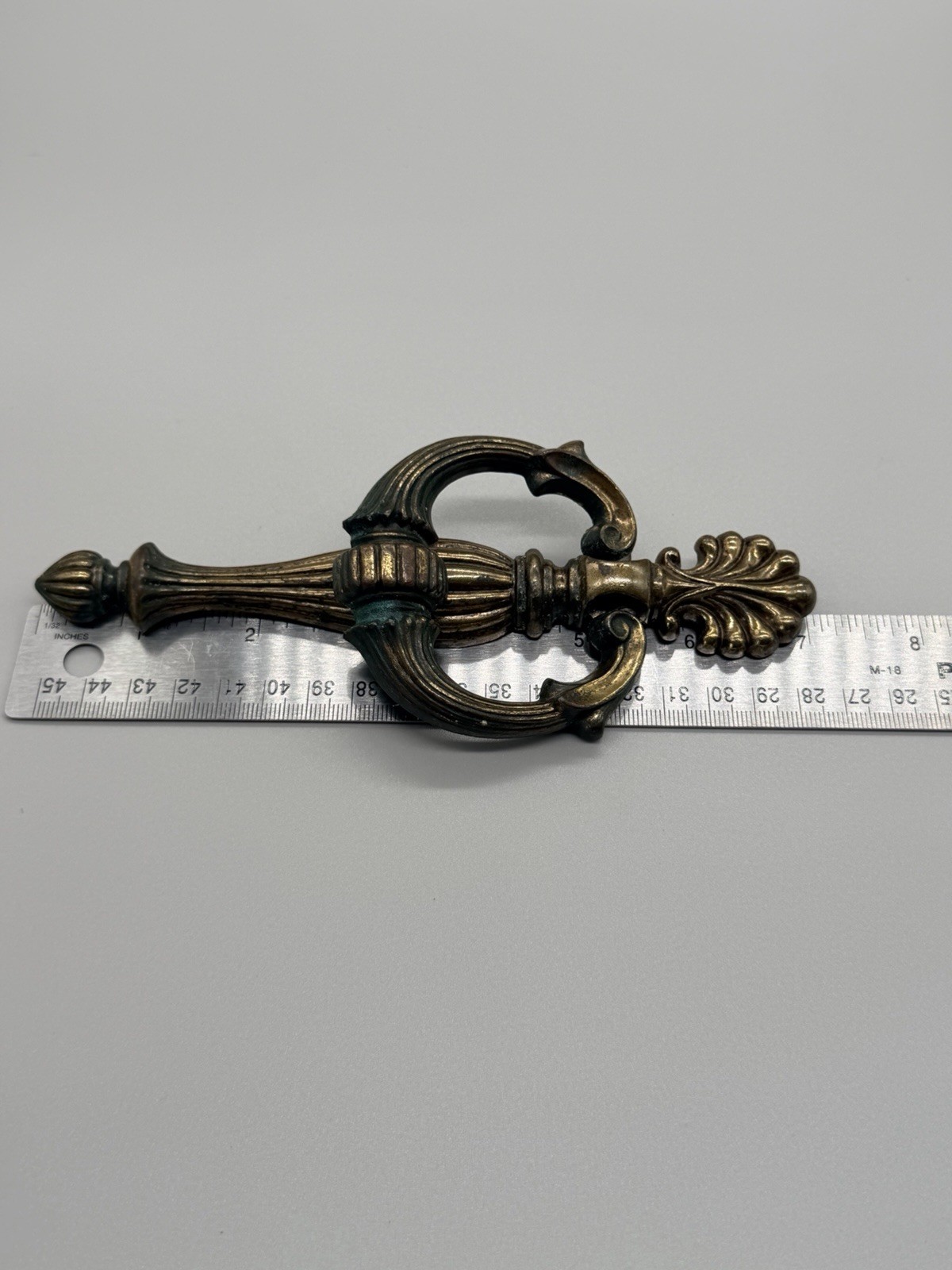 VTG Keeler Brass Co 7″ Drop Ring Pulls French Provincial Hardware 5″ C-C Pair