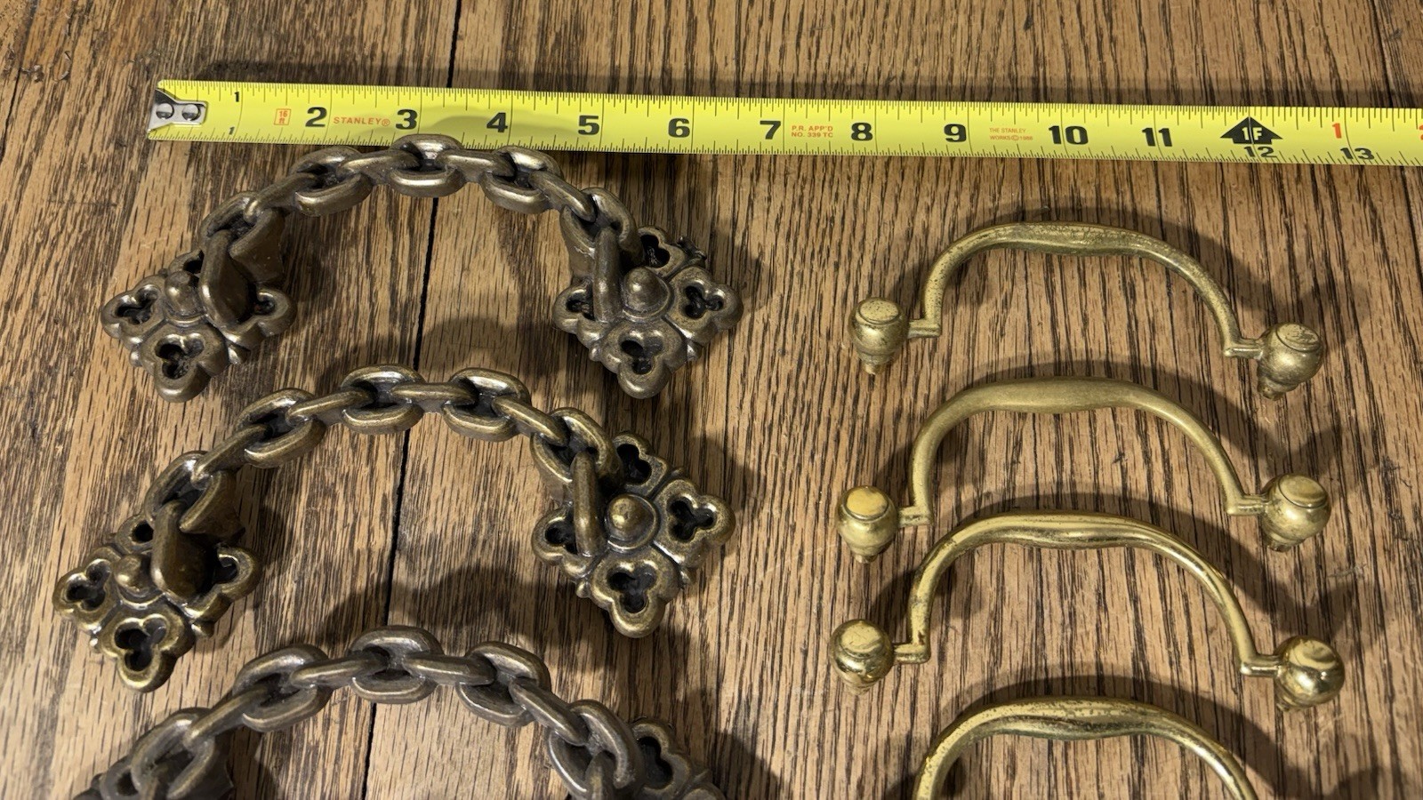 Vintage Antique Lot Brass Drawer Pulls Heavy Knobs Handles Furniture Hardware