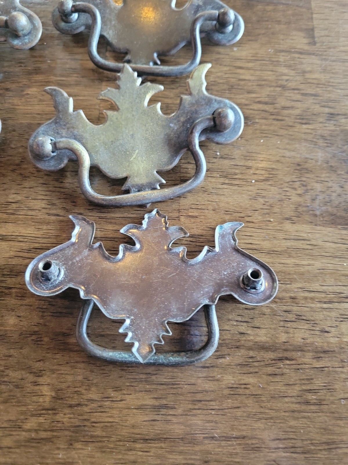 11 Vintage Old Batwing Chippendale Metal Pull Bail Drawer Brass Bronze Handles N