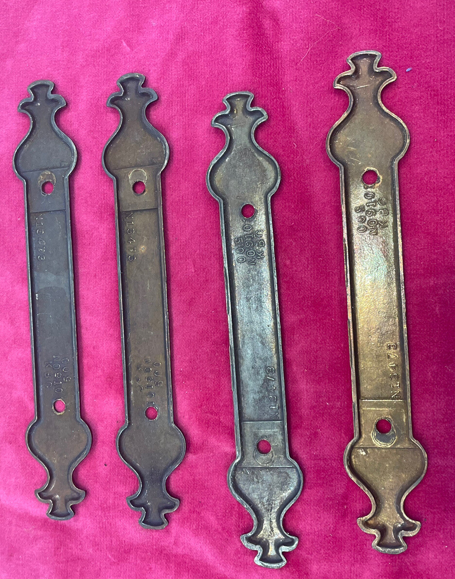Lot Of 4 Furniture Brass Plates Back Plate