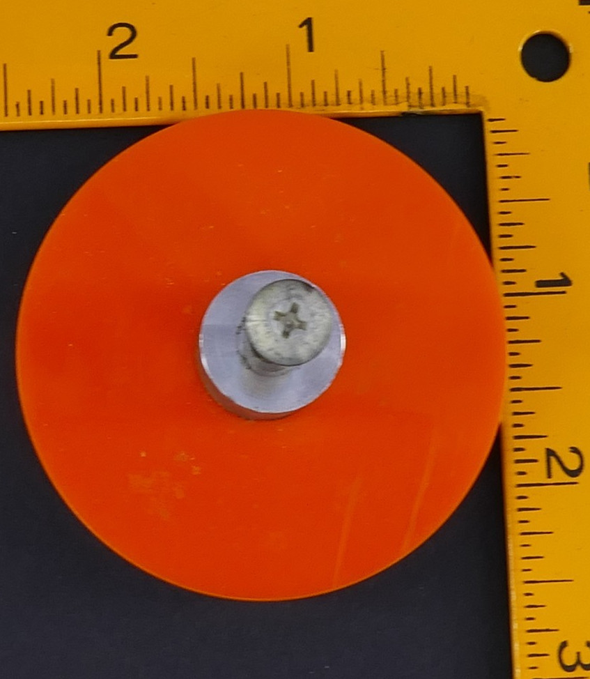 2 LARGE ORANGE LUCiTE MiD CENTURY 2-1/2″ ROUND CABiNET DRESSER DRAWER PULL KNOB