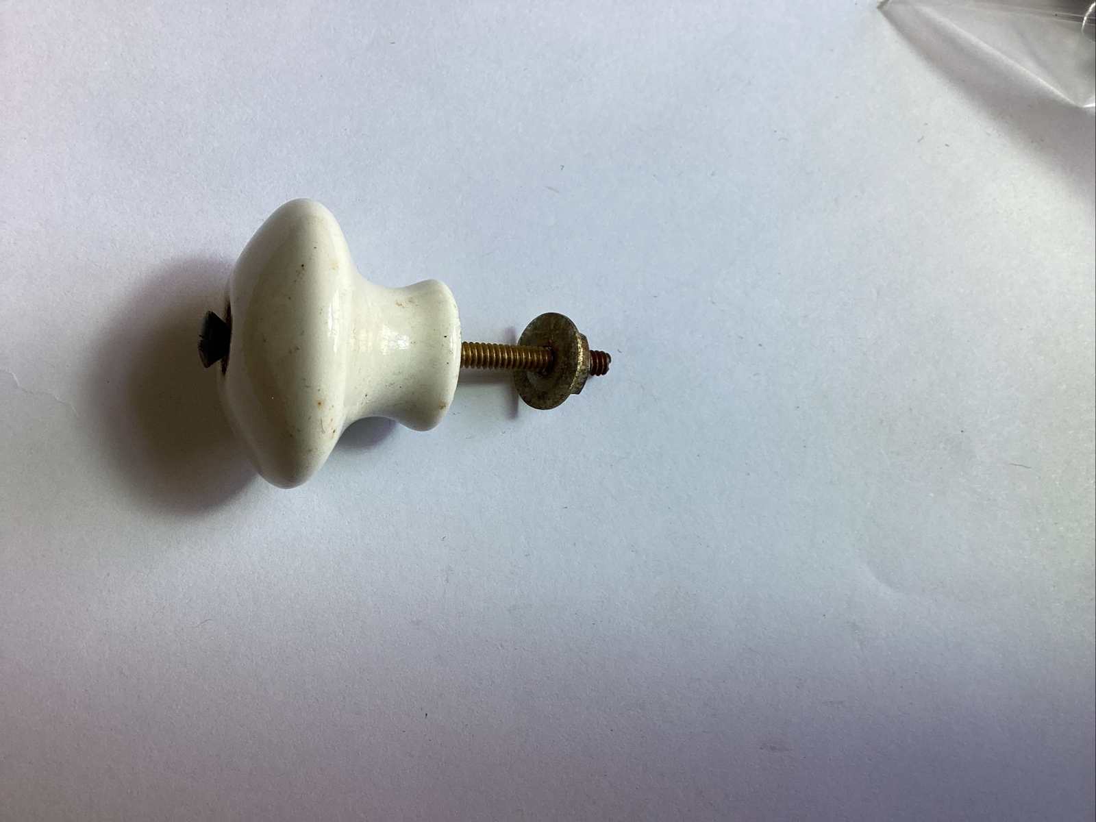 One Large Original Antique Porcelain Cupboard Or Drawer Pull 1-1/4 “ Inch
