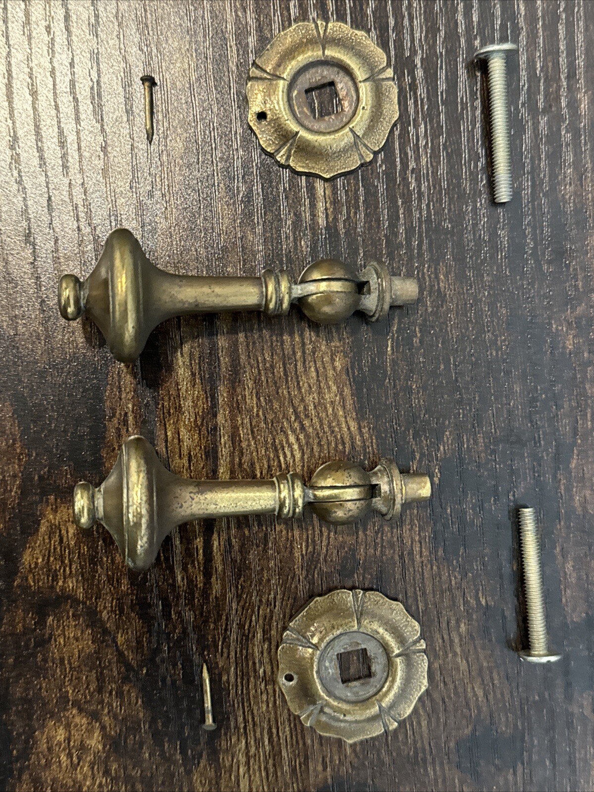 Drexel Esperanto Drawer Pulls (2) Teardrop Dresser Nightstand Backplate Vintage