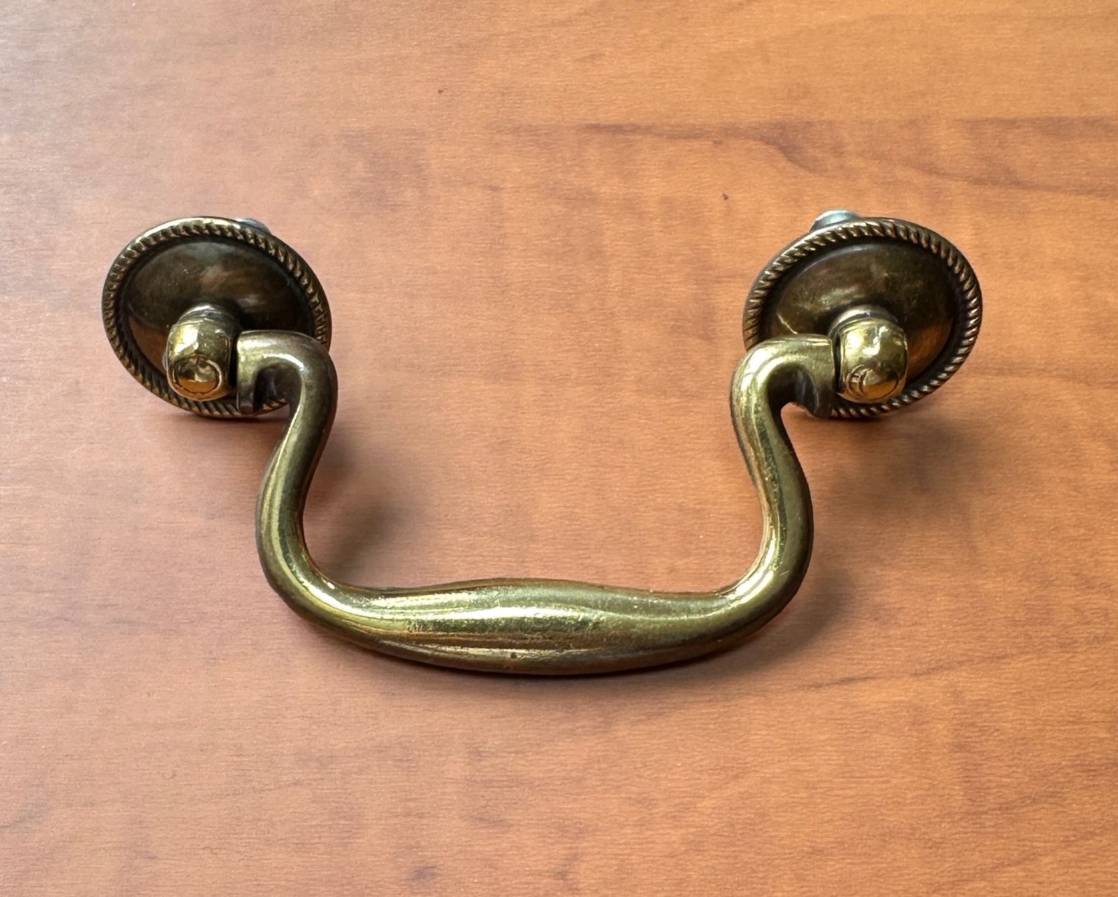 NOS Antique Reproduction Swan Neck Dresser Drawer Cabinet Drop Bail Pull Handle