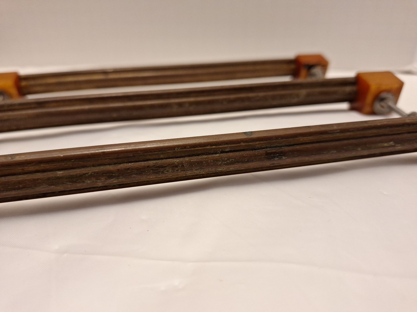 Set of 7 Pulls Butterscotch Solid Brass Bakelite Art Deco MCM Vintage Read Pics