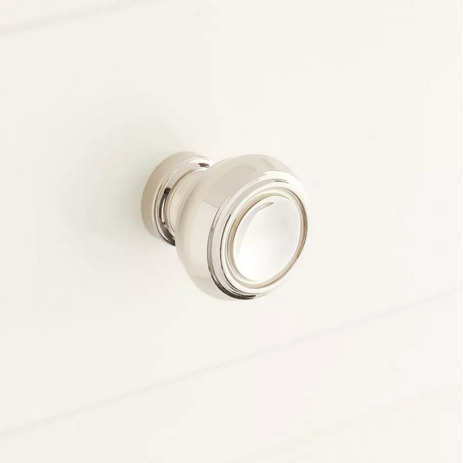 1″ Cipullo Solid Brass Round Cabinet Knob – Polished Nickel