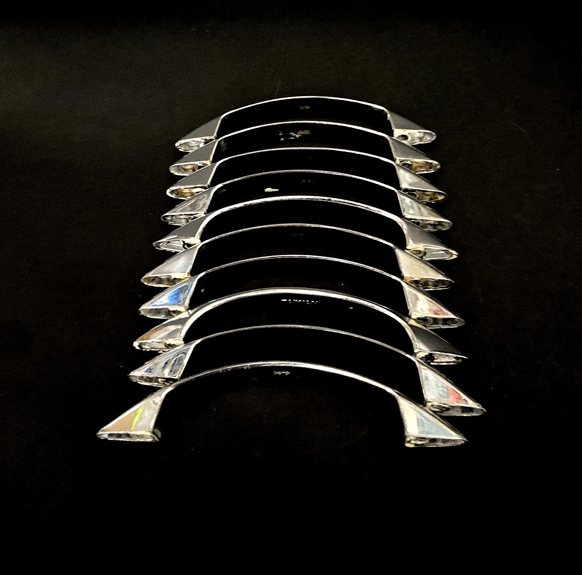 Lot of 10 Vintage Chrome Drawer Pulls Cabinet Handles MCM 4″ -20 Screws