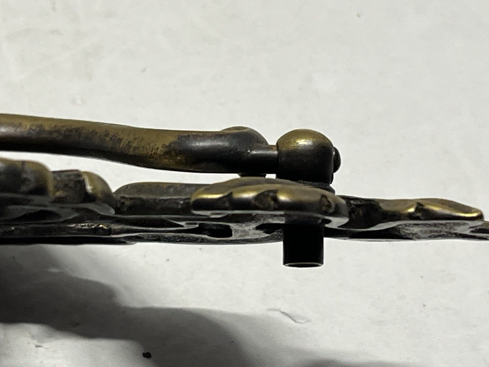 Vintage Lot (2) NOS Heavy Solid Brass Antique Brass Key Hole Drop Bail Pulls