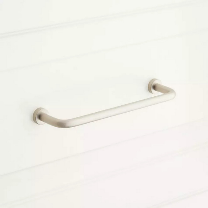 5-1/8″ Sidra Brass Cabinet Pull – Thin Profile – Brushed Nickel