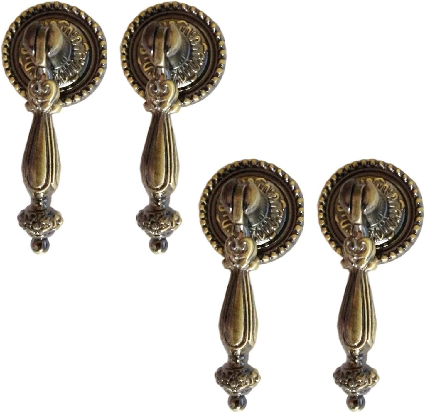 4 Pack Antique Style Bronze Metal Drawer Tear Drop Cabinet Decorative Pull Ha…