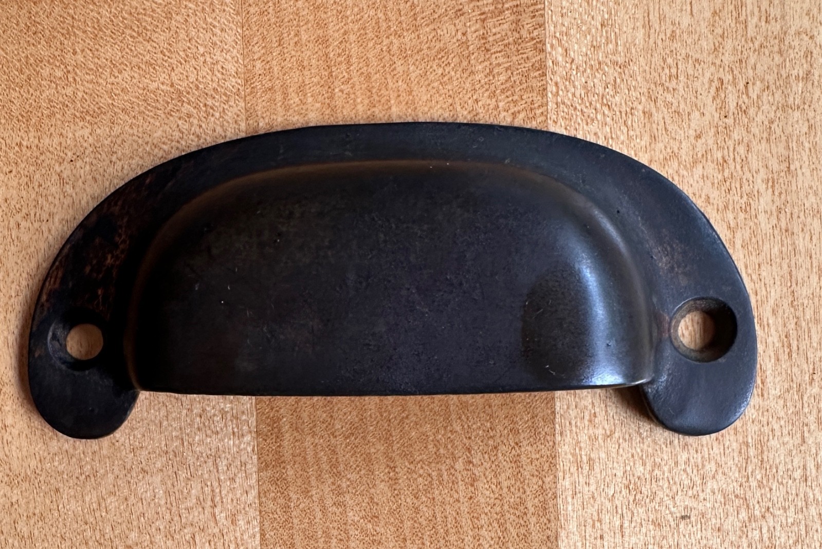 Large Vintage Cast Steel Bin/Cup Cabinet Drawer Pull