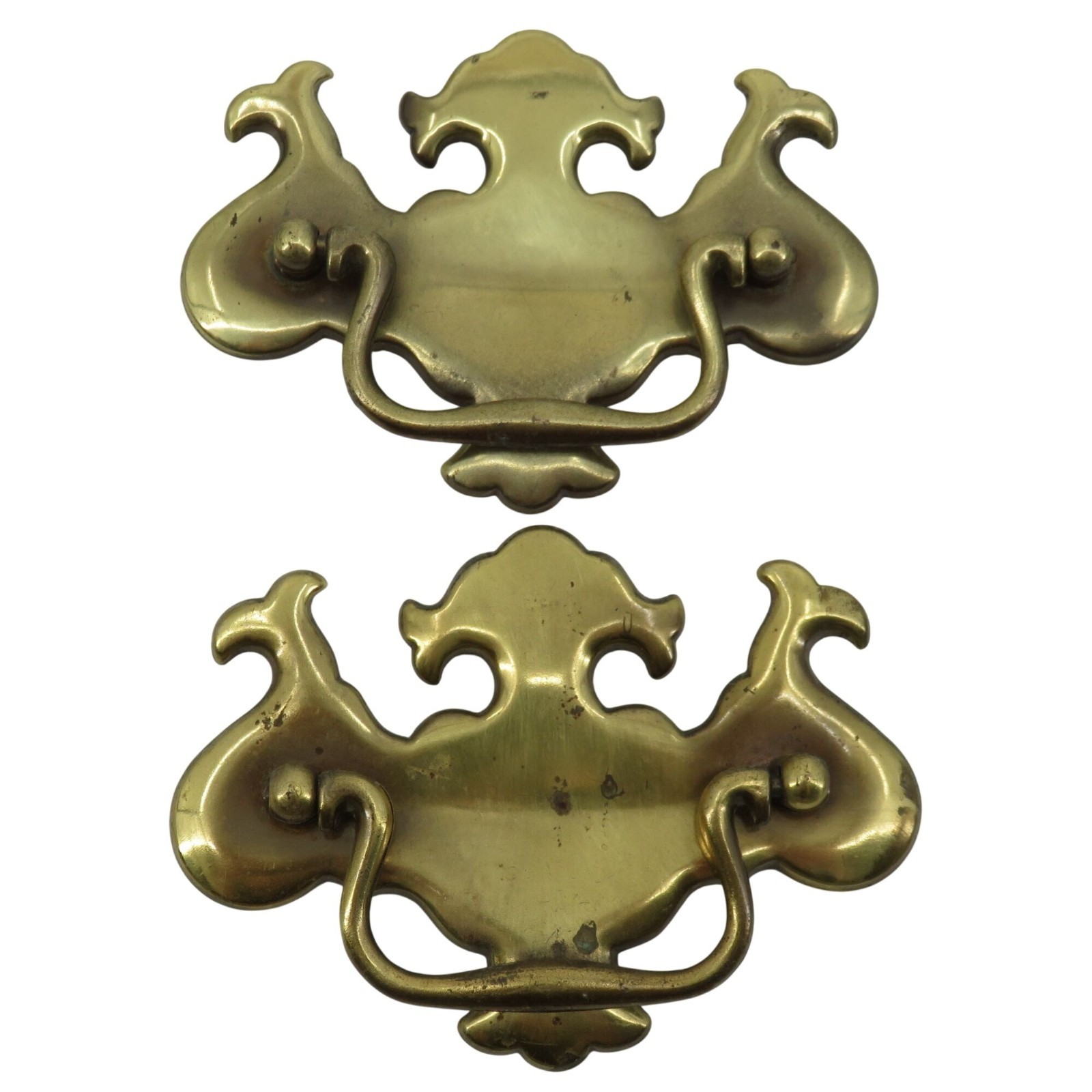 VTG Lot of 2 Brass Metal Drawer Pulls Furniture Hardware Traditional Colonial