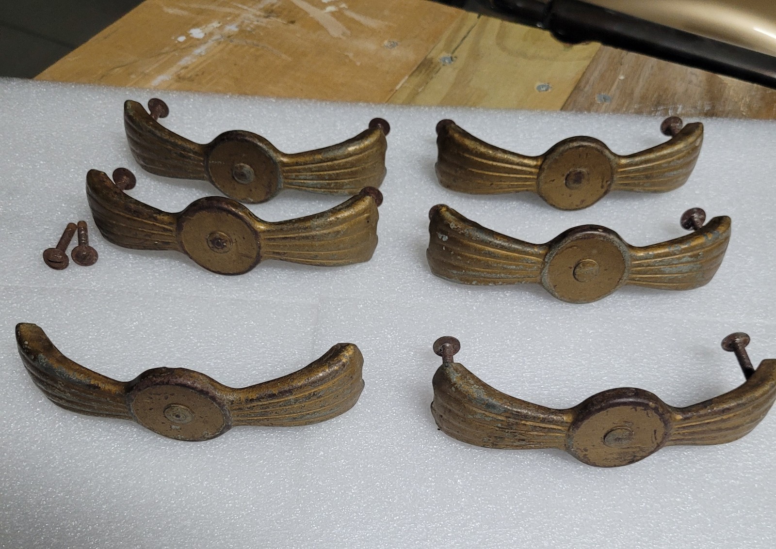 Art Deco Set of 6, Drawer Pulls.