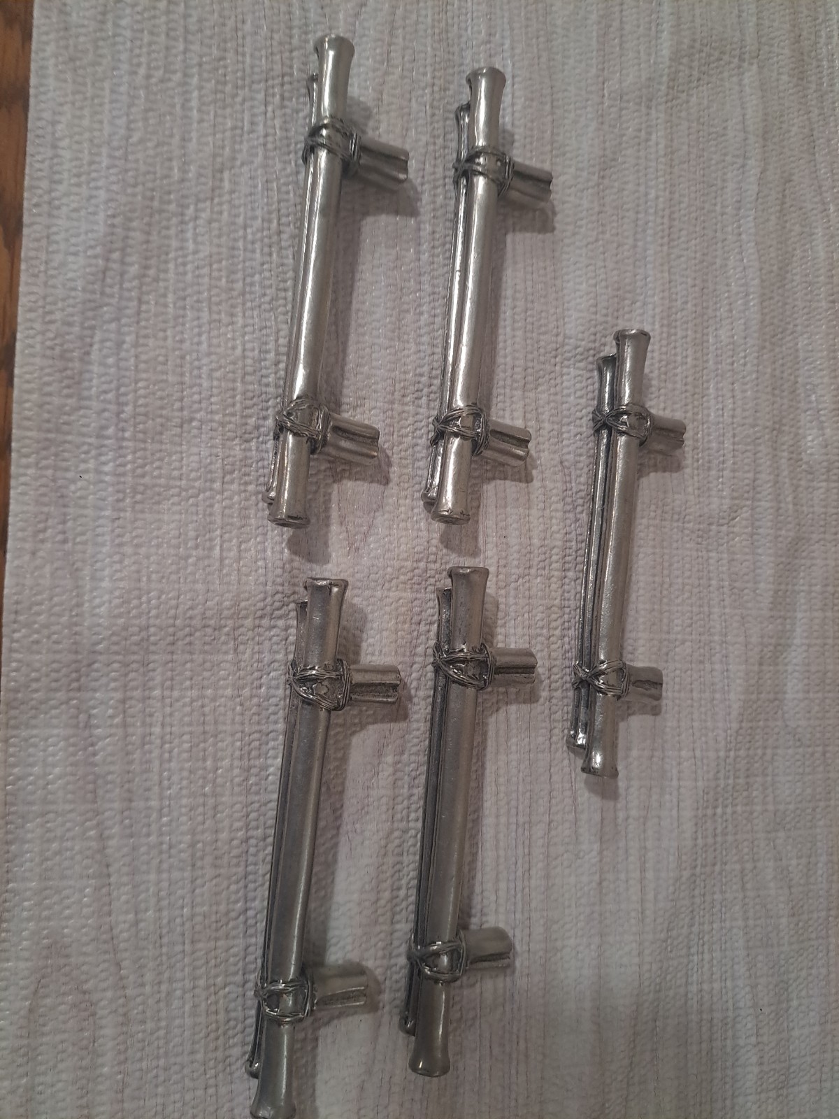 Lot Of 5 DArtefax DHP2-ORB Double Bamboo Pulls. Oil Rub Finish With Brass Insert