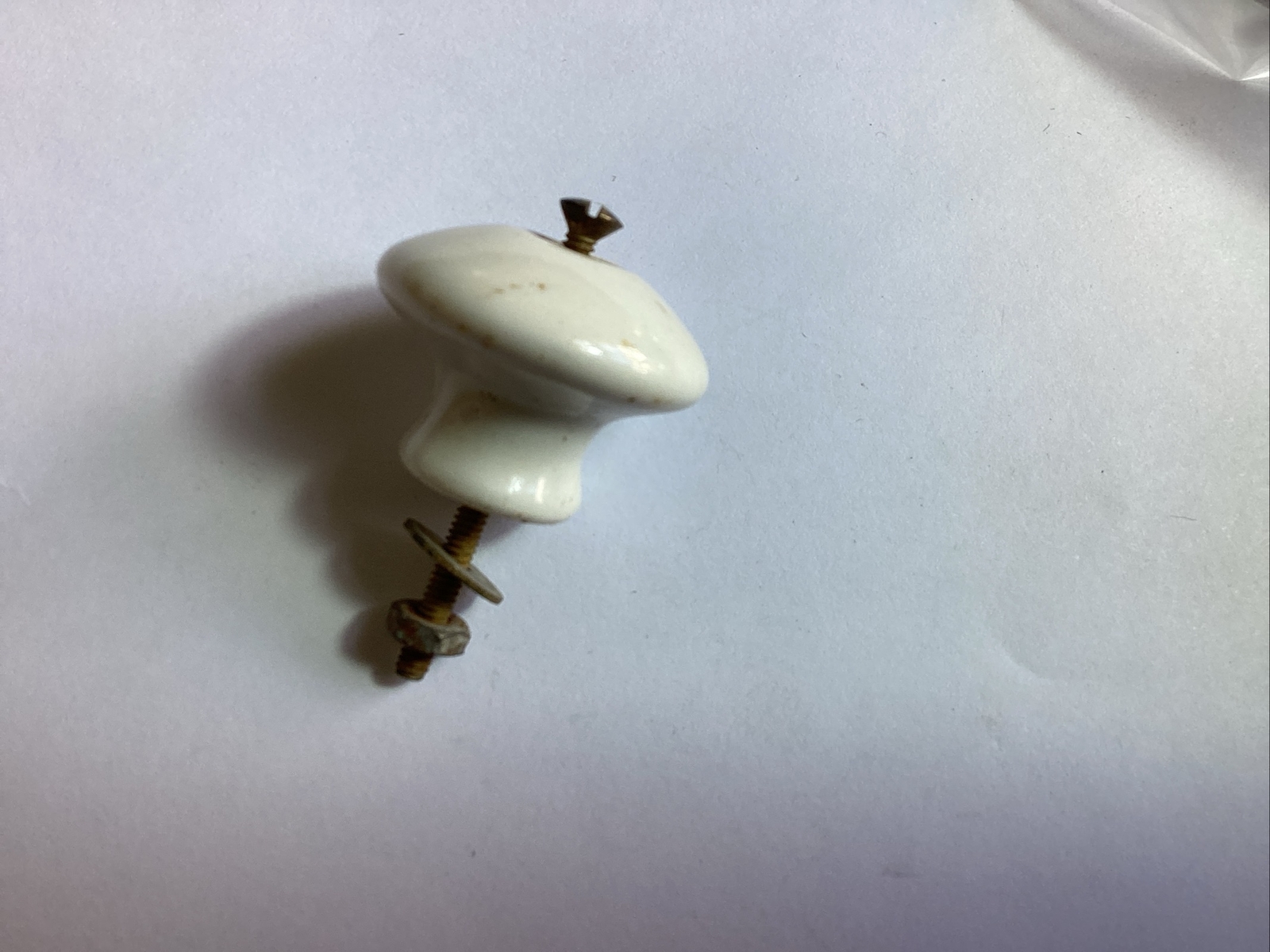 One Large Original Antique Porcelain Cupboard Or Drawer Pull 1-1/4 “ Inch