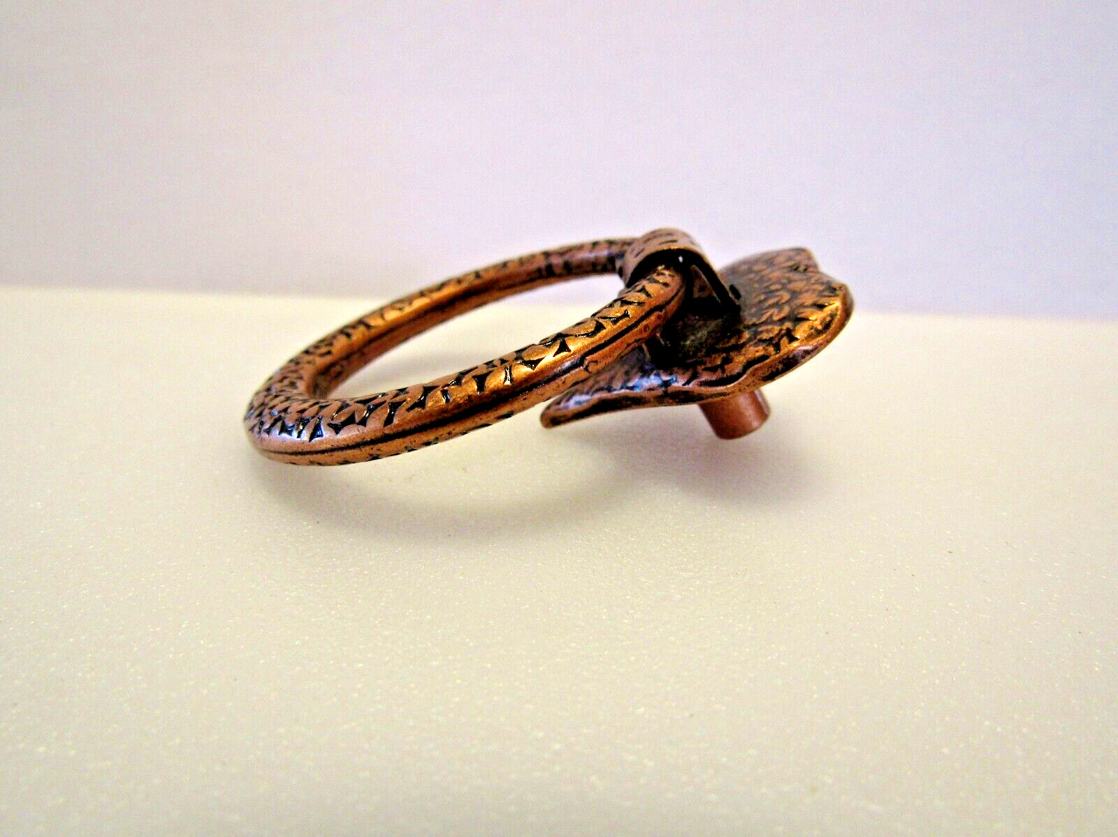 Vintage Nos Copper Heart Drop Ring Drawer Finger Pull Cabinet Handle Amerock