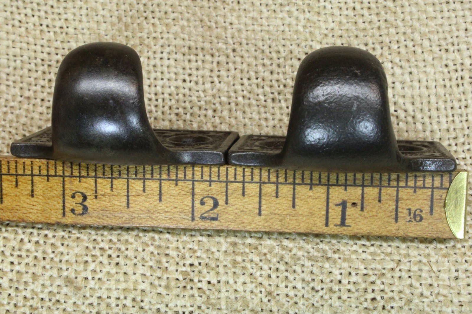 2 Old Window Sash Lifts Cast Iron Victorian X Ferns Scrolls Thick Pulls