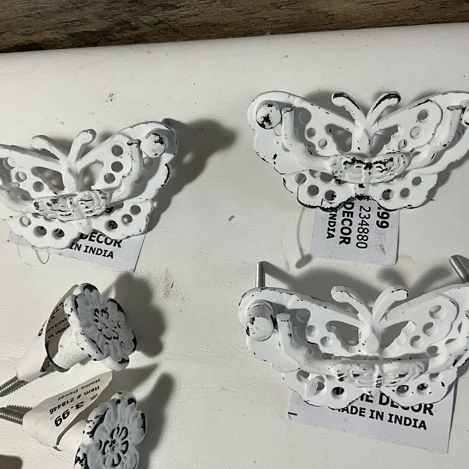 drawer pulls and knobs art deco Butterflies Knobs Lot White 11 Pieces Total Lot