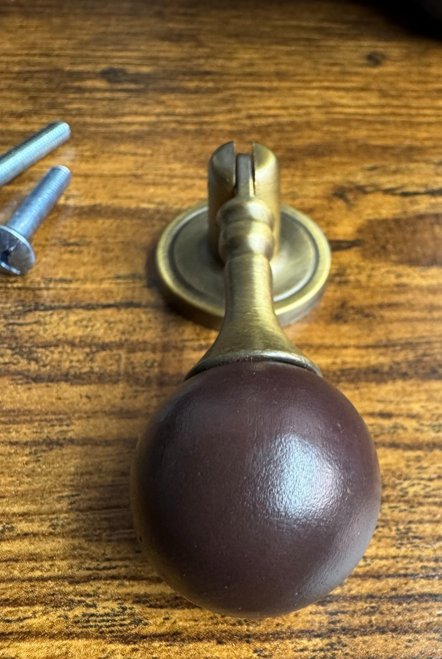 Teardrop Ball Drawer Door Pull Knob Eastlake Wood ANTQ-Brass Furniture Hardware