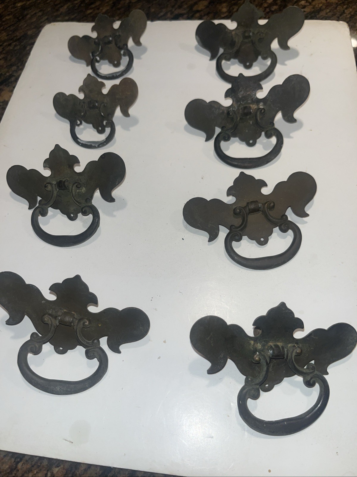 Vintage Gothic Drawer Pulls Lot Of 8