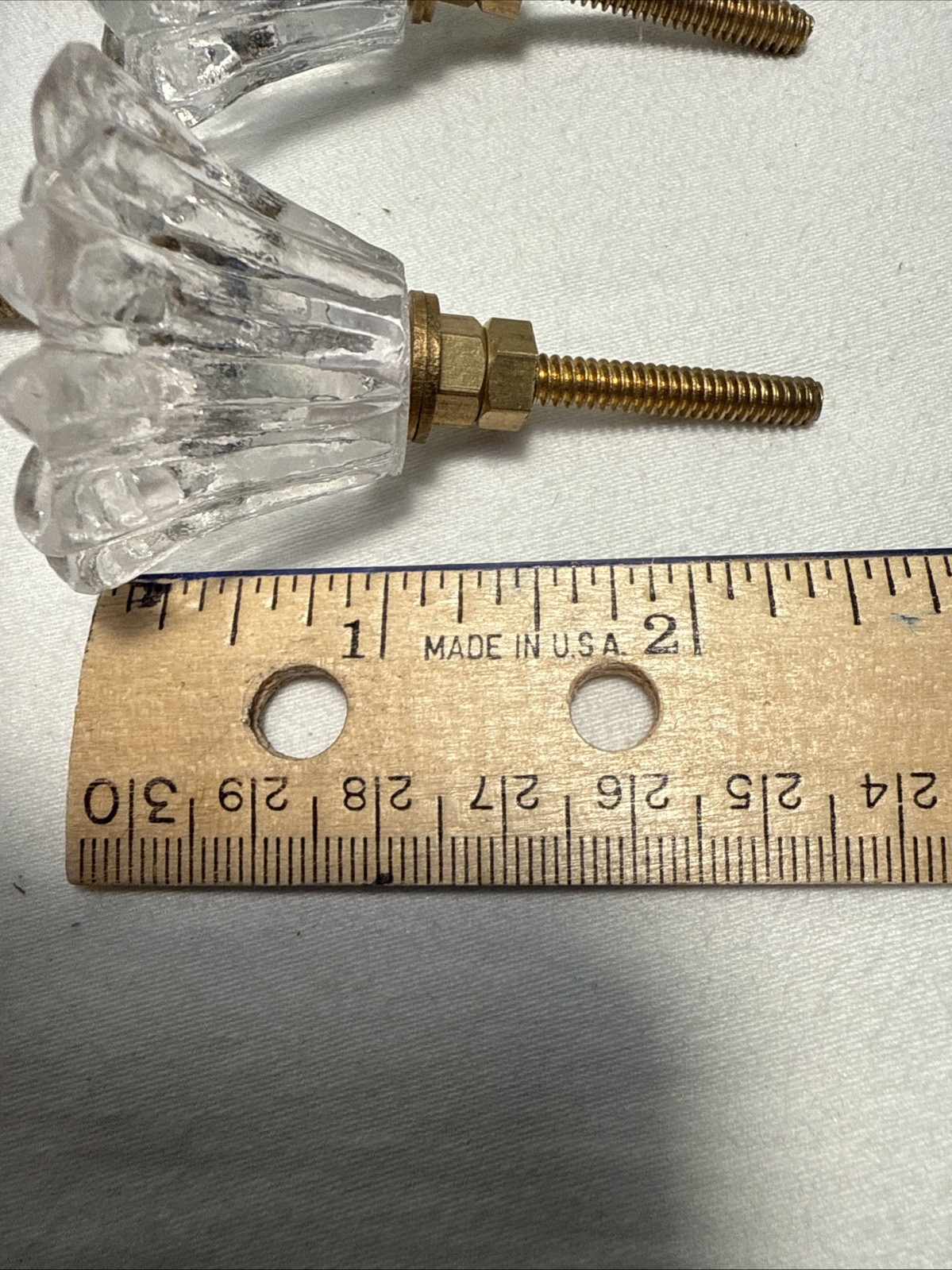 DRAWER CABINET KNOB PULL Flower Floral Clear Glass Fancy Chic Cottage LOT 4