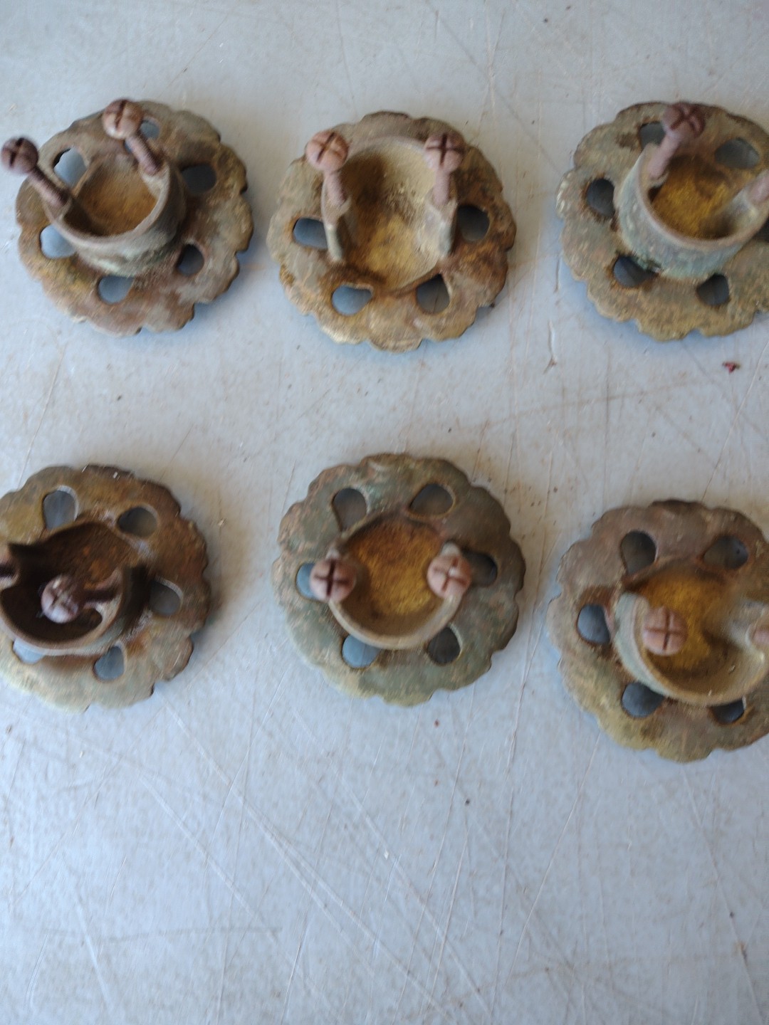 Antique Vintage Knob Drawer Door Pull Victorian Furniture Hardware Set of Six