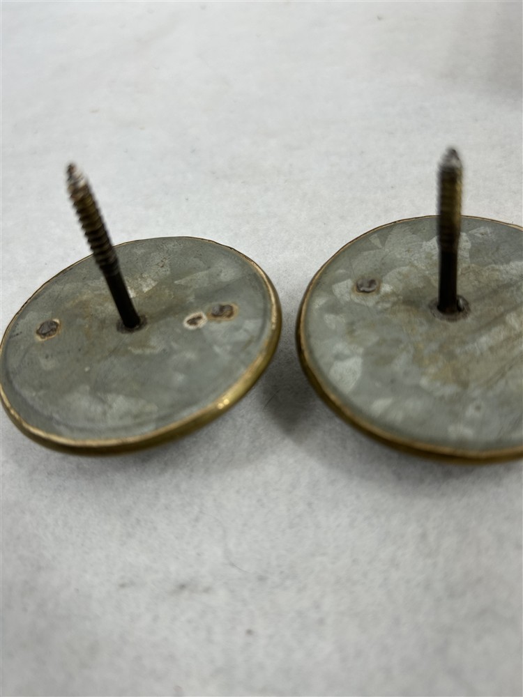 antique eagle flag drawer pulls lot 2 round glass brass 2 in original 1800