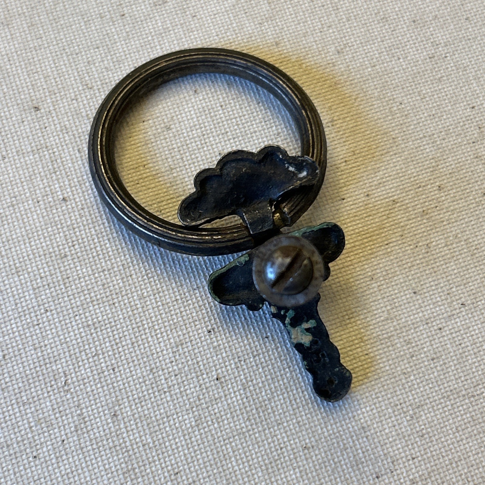 Antique Vintage KBC Keeler Brass Co G-136 – Bronze Drop Ring Bail Drawer Pull