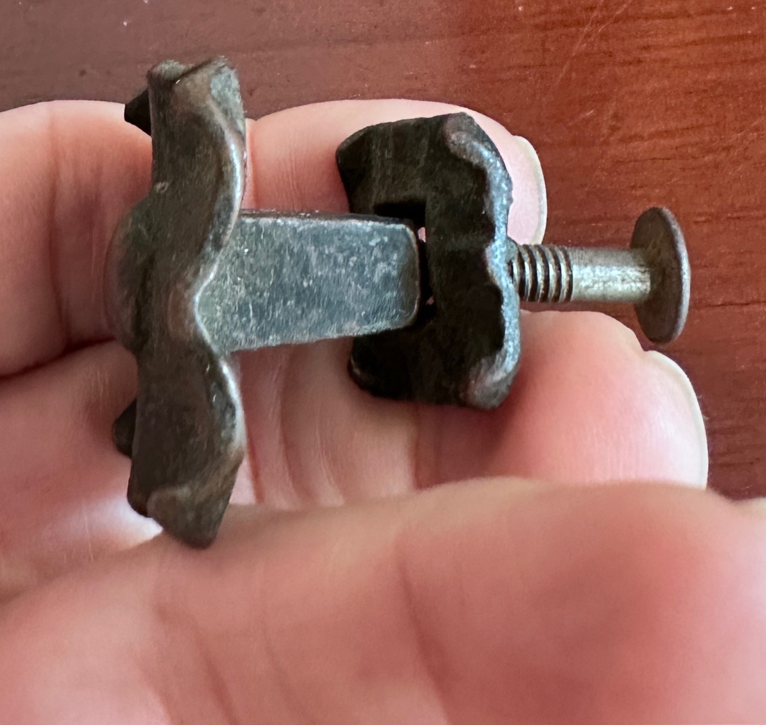 4 Antique Victorian Eastlake Cast Bronze Drawer Knob Pulls w/Scalloped Backplate