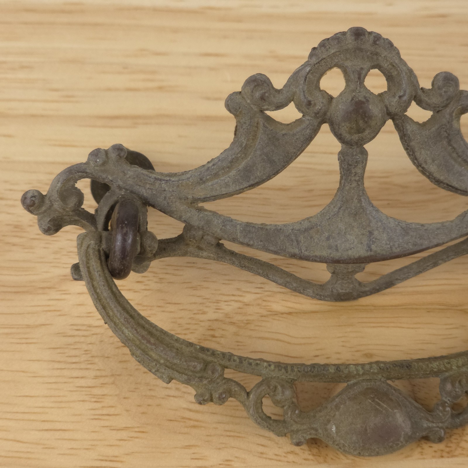 Vintage Brass Drop Bail Handle Drawer Cabinet Pulls Lot of 3 Antique Patina