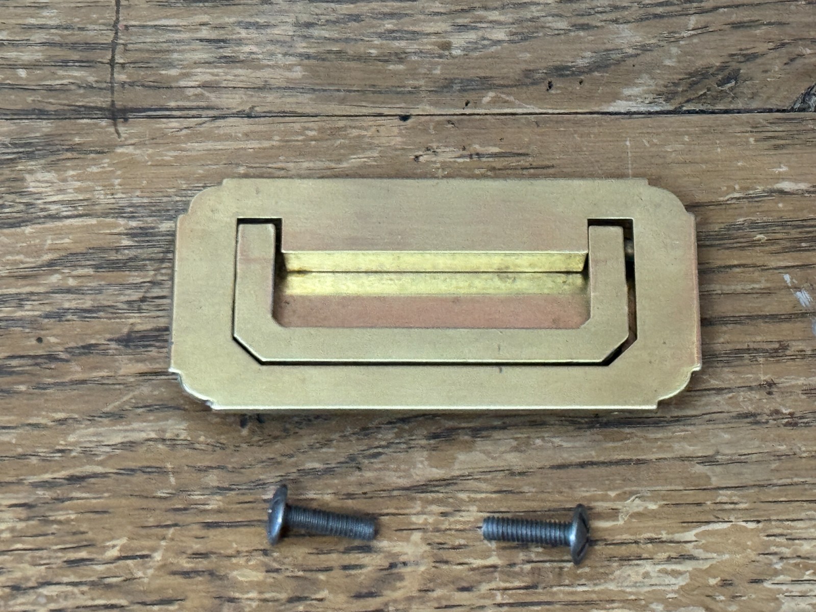 Rare Vintage 60-70’s Henredon Brass Small Campaign Drawer Pull Handle 3 c-c