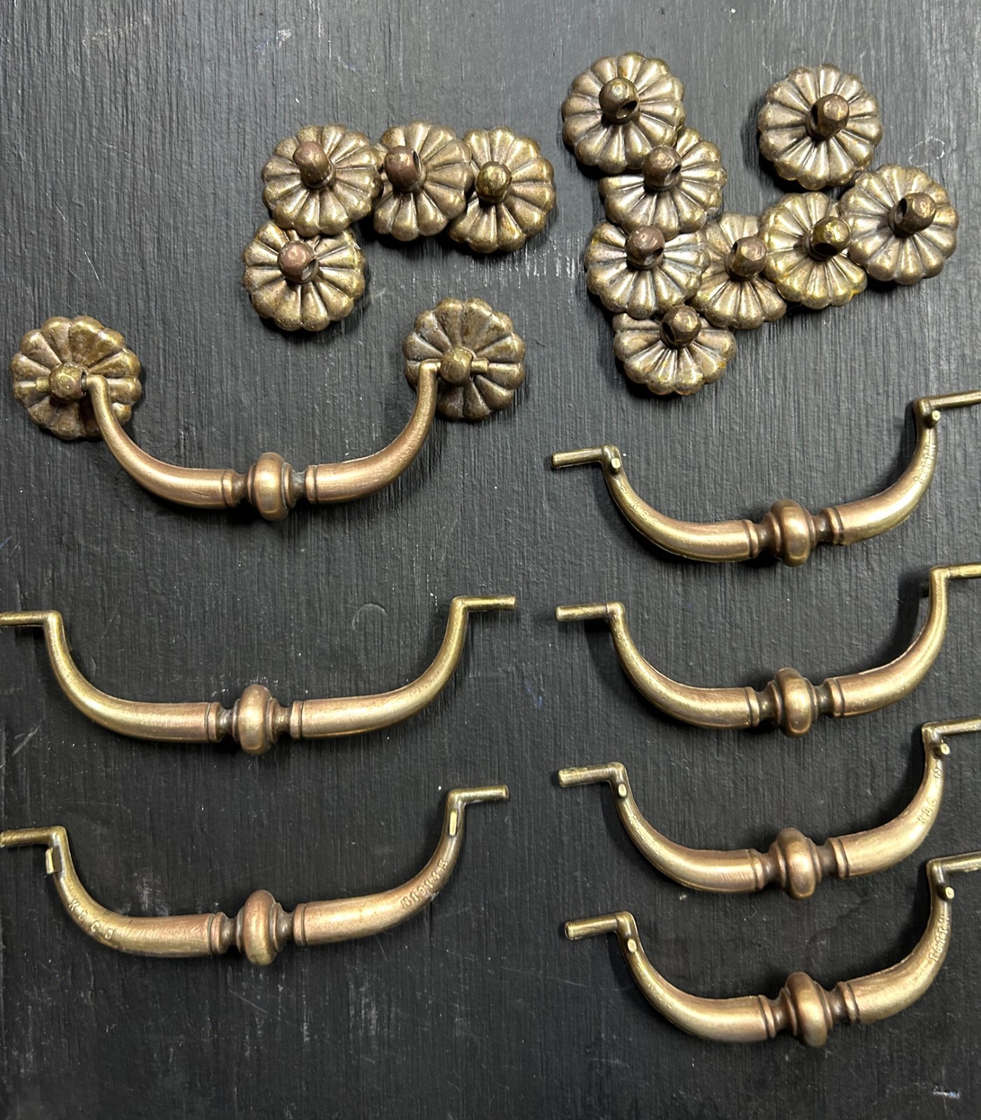Keeler Brass Company antique drawer pulls x6