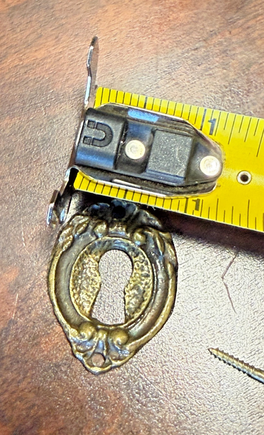 ANTIQUE SALVAGE FRENCH KEY ESCUTCHEON PLATE w/Screws NOT REPRODUCTION Buy Each
