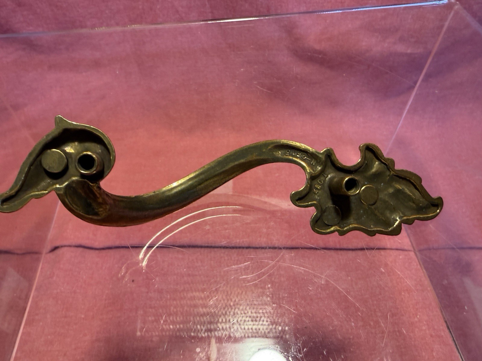 Vintage LEAF SCROLL Keeler Brass Company Drawer Pull Ornament Antique (9)