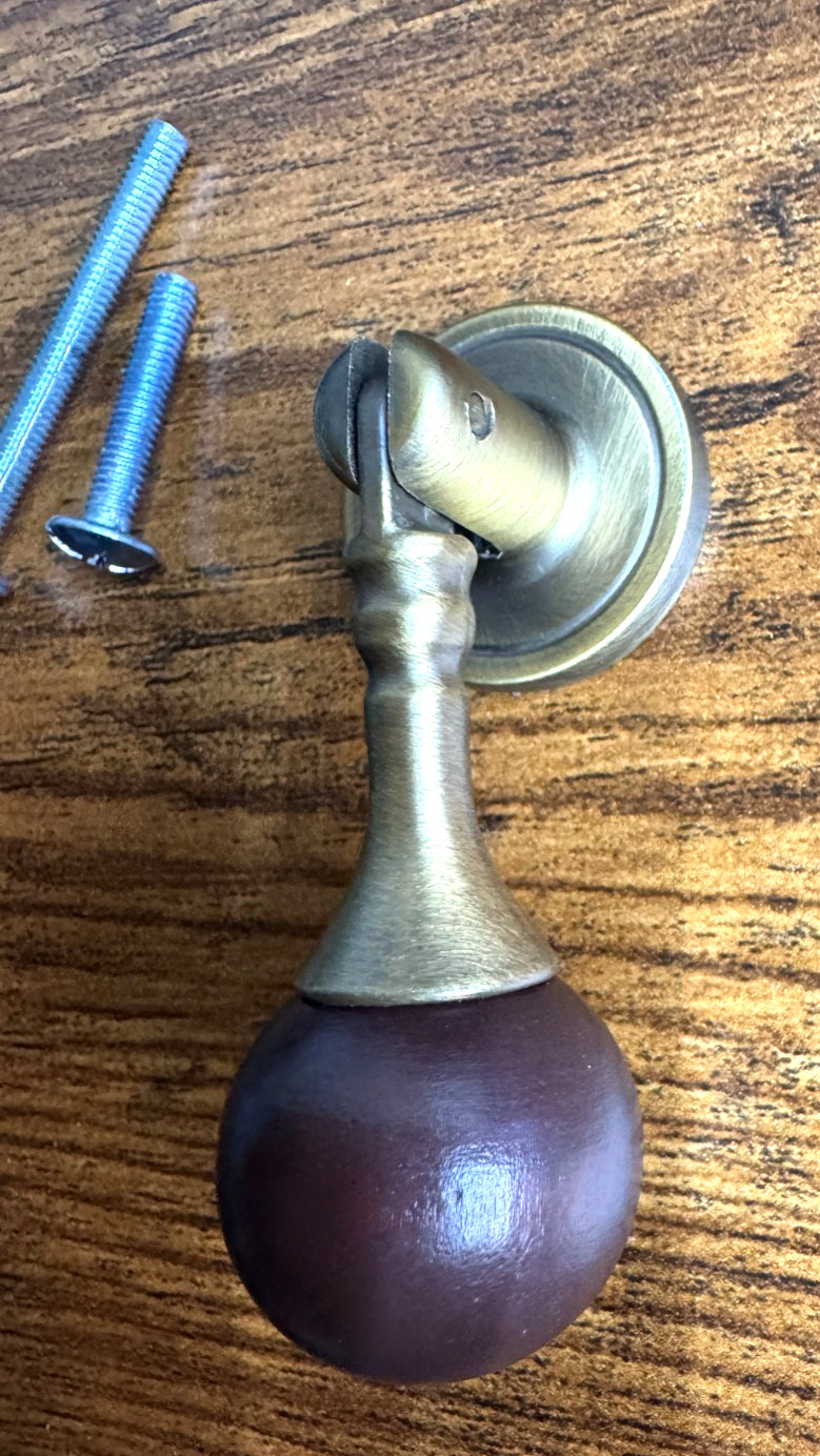 Teardrop Ball Drawer Door Pull Knob Eastlake Wood ANTQ-Brass Furniture Hardware