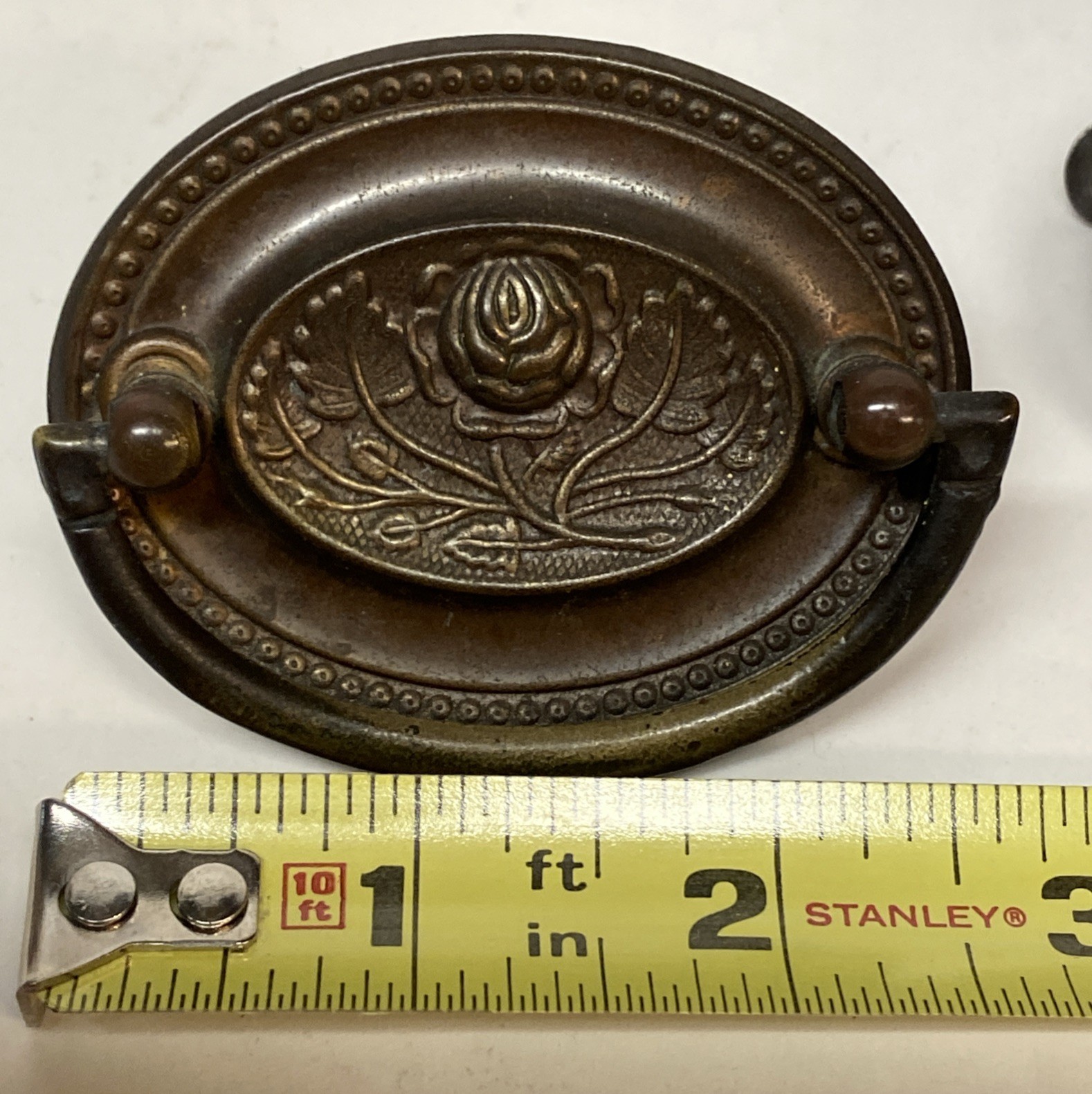 16 Original Drop Bail Drawer Pulls FLOWER CENTER Hepplewhite Style HELLAM