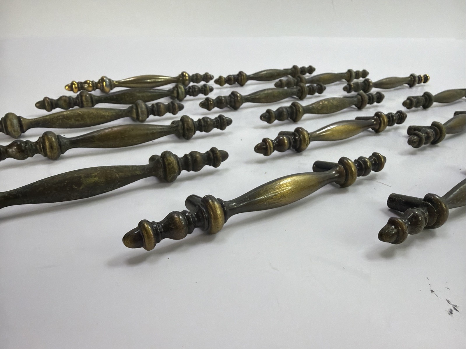 VTG Brass Drop Bail Drawer Pulls Handles Lot 15 3” Center Hardware MCM 150-1⁠