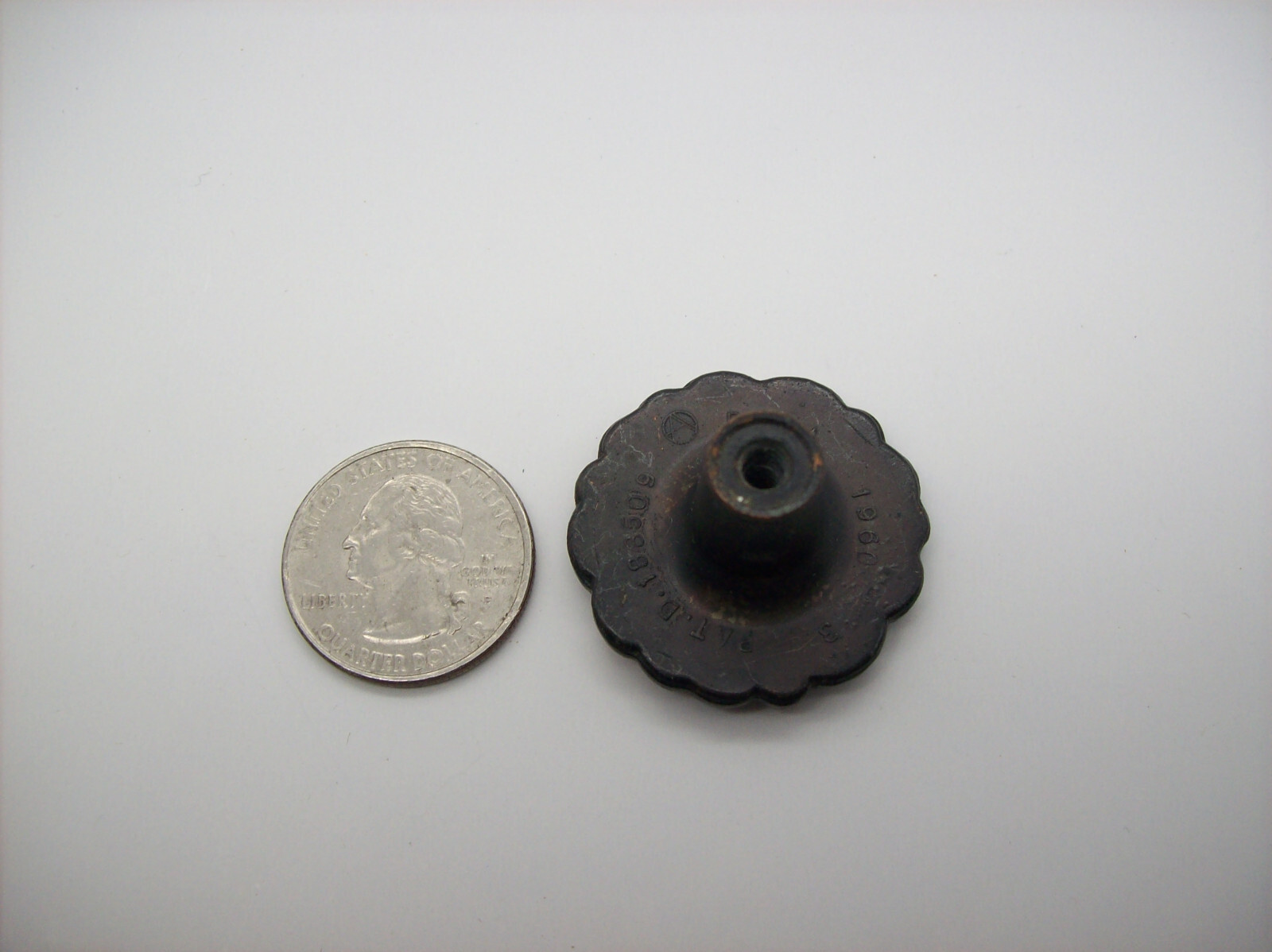 Vintage French Copper Flower Cabinet Knob Drawer Pull, 1960, RDCA, Patd 1885 09