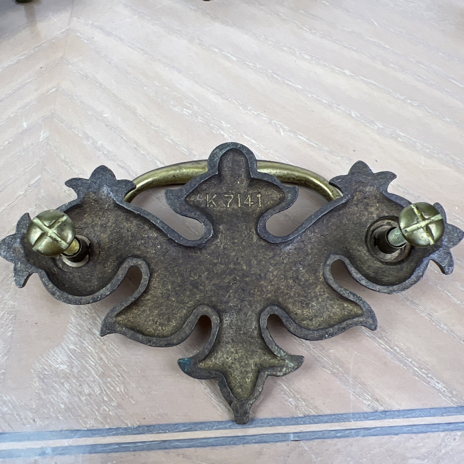 Vintage Keeler Brass Drawer Pull Drop Bail Handle Chippendale K7141 Lot Of 8