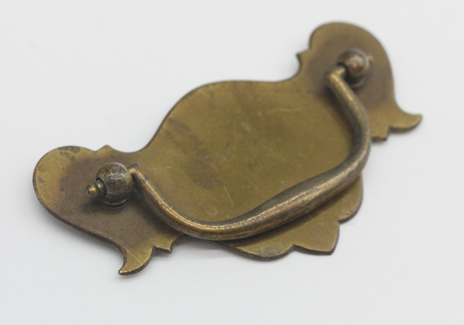 Vintage 4.375 in. Brass Over Steel Traditional Drawer Bail Pull