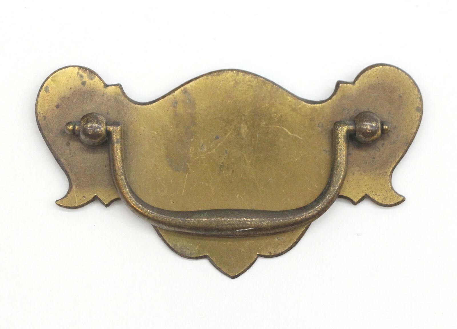 Vintage 4.375 in. Brass Over Steel Traditional Drawer Bail Pull